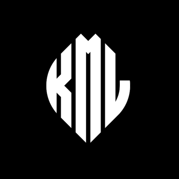 KML cirkel letter logo ontwerp met cirkel en ellips vorm KML ellips letters met typografische stijl De drie initialen vormen een cirkel logo KML Circle Emblem Abstract Monogram Letter Mark Vector
