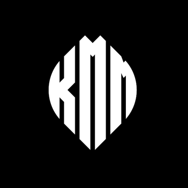 원과 타원형으로 된 KMM 원자 로고 디자인 KMM 타원형 글자 세 개의 이니셜이 원을 형성합니다 KMM 원 블럼 추상 모노그램 글자 표지 터