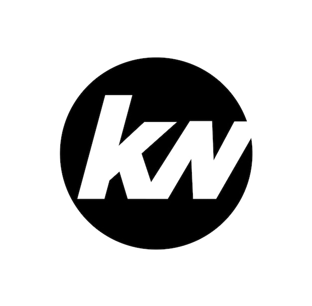 Kn nome azienda lettere iniziali monogramma icona kn