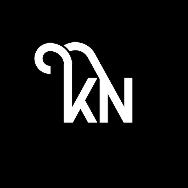 Vector kn letter logo design on black background kn creative initials letter logo concept kn letter design kn white letter design on black background k n k n logo