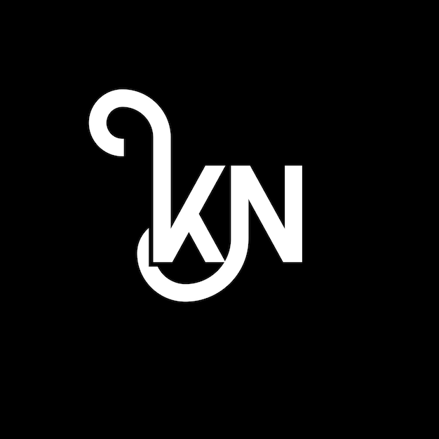 Vector kn-letter logo ontwerp op zwarte achtergrond kn creatieve initialen letter logo concept kn letter ontwerp kn witte letter ontwerp op zwart achtergrond k n k n logo