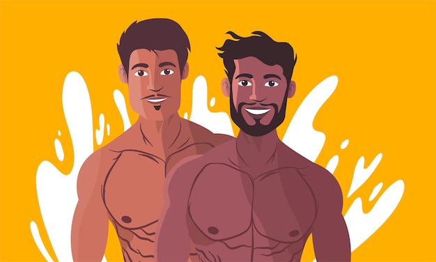 Knap homopaar wordt verliefd op elkaar voor LGBT-evenement in de Pride-maand