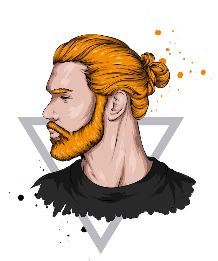 Vector knappe hipster-man met stijlvol kapsel