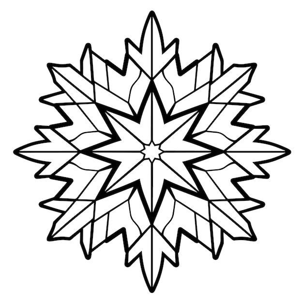 Knappe sneeuwvlok icoon in minimalistische vector stijl