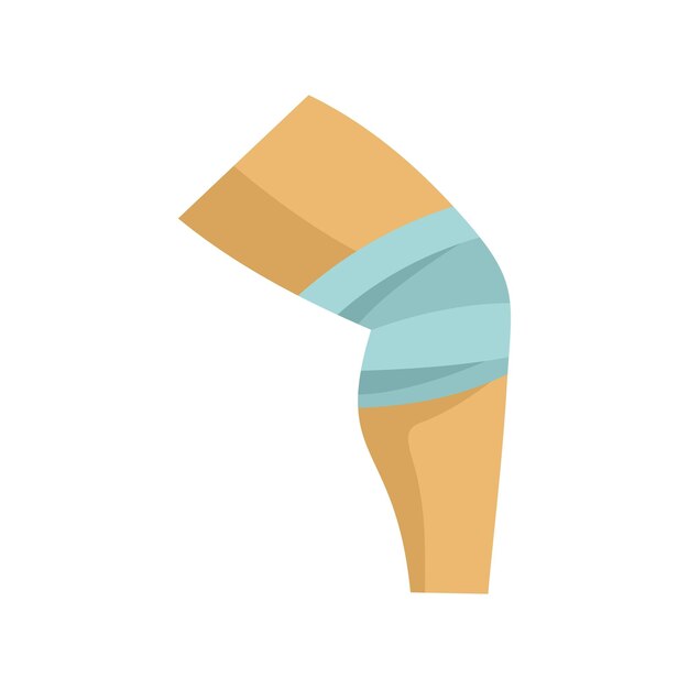 Knee bandage icon flat vector Injury accident Human body isolated