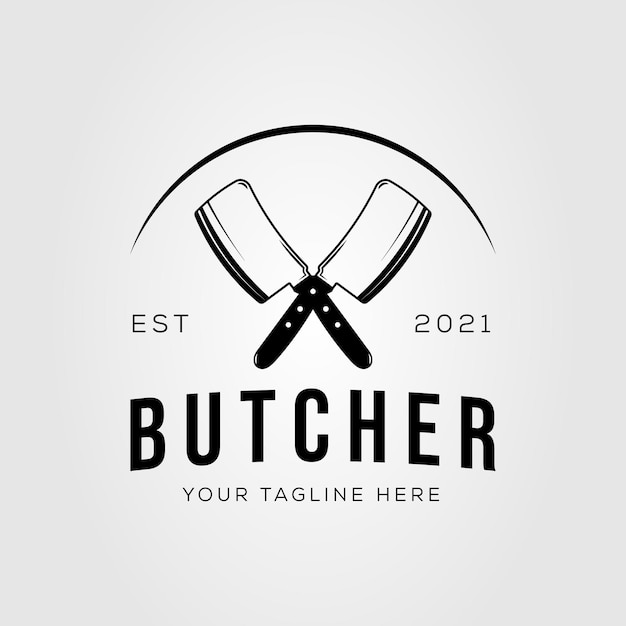 Premium Vector | Knife butcher and butchery knives logo vector ...