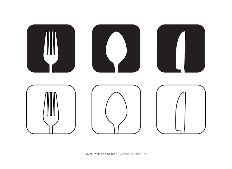 Vector 칼, 포크, 자 아이콘 디자인 터 일러스트레이션