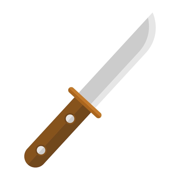 Knife icon in flat style isolated on white background