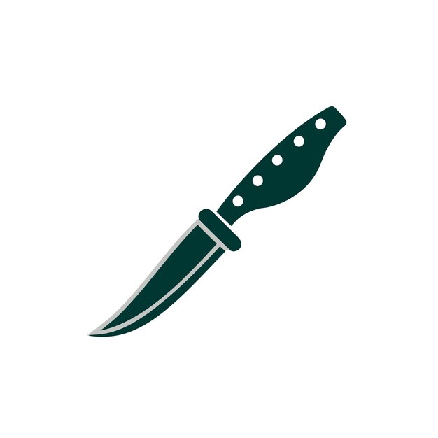 Икона ножа простая цветная плоская икона ножа на изолированном белом фоне