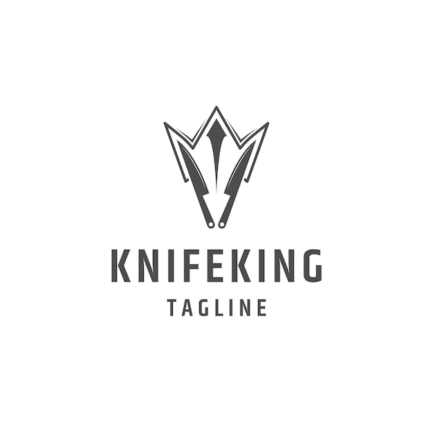 Knife of king logo icon design template flat vector illustration