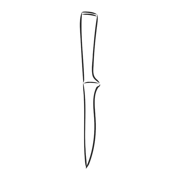 Schizzo di cucina coltello. illustrazione vettoriale. coltello, disegno vettoriale su sfondo bianco