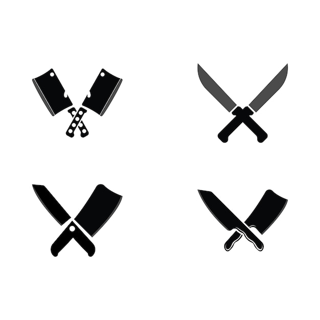 Vettore modello icona logo coltello e vettore simbolo