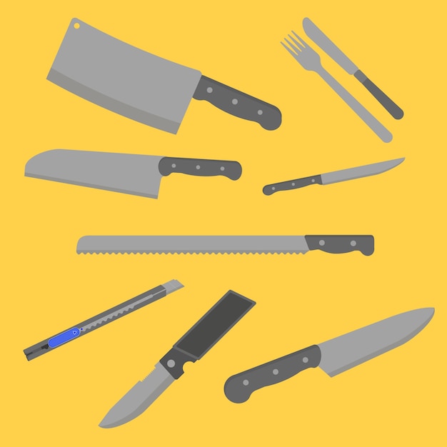 Vettore coltello set vettoriale