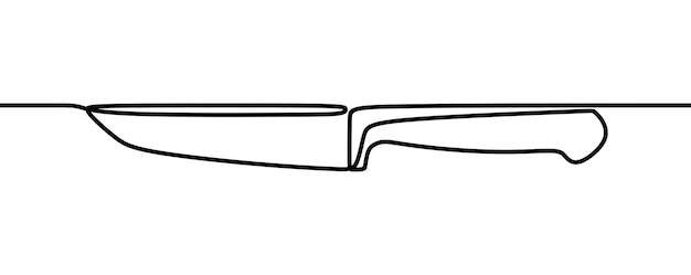 Knife sharp kitchen tools oneline continuous line art