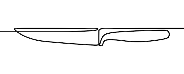 Knife sharp kitchen tools oneline continuous line art