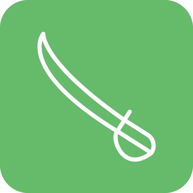 Vector a knife with a white outline on a green background