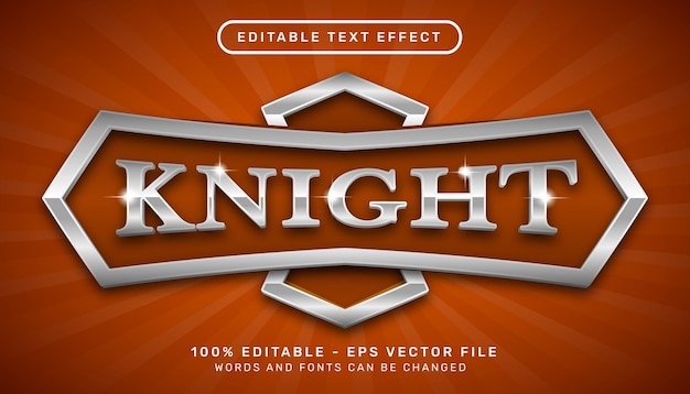 Knight 3d text effect and editable text effect