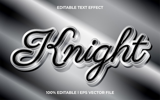 Knight 3d текстовый эффект и редактируемый шаблон текста 3d стиль использования для делового заголовка
