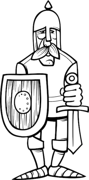 knight in armor cartoon coloring page