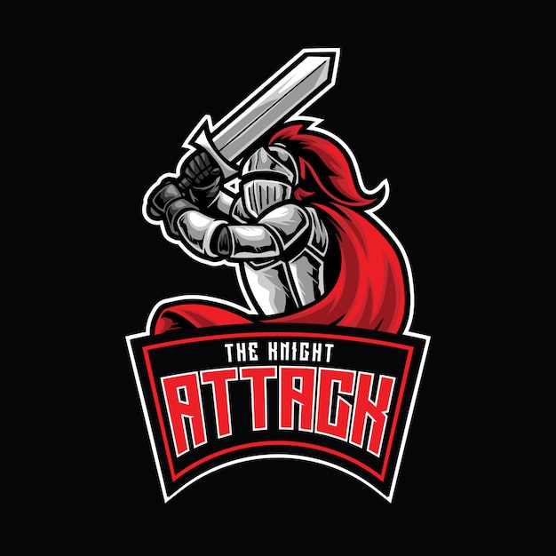 Knight attack esport logo template