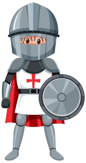 Knight cartoon character on white background