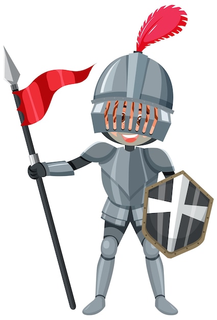 Рыцарь мультипликационный персонаж на белом фоне