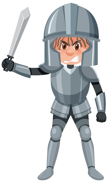 Knight cartoon character on white background