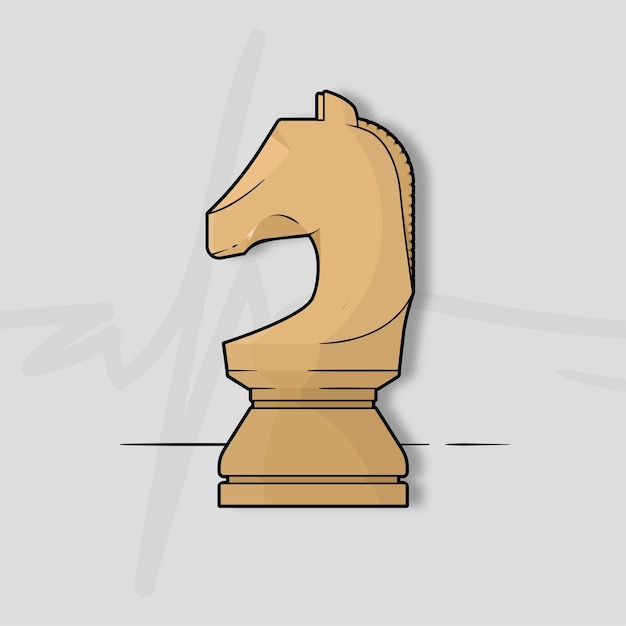 Knight chess piece in simple vector