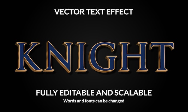 Knight Editable 3D text style effect