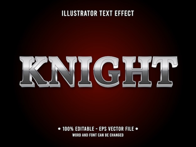 Vector knight editable text effect classic style