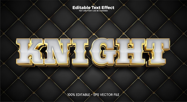 Vector knight editable text effect in modern trend style