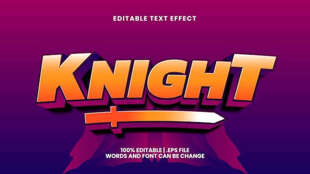 Knight Editable Text Effect With Cloak And Sword Background