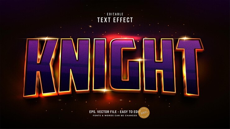 Vector knight editable text effect
