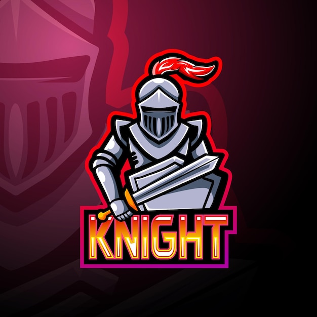 Vector knight esport logo mascot design