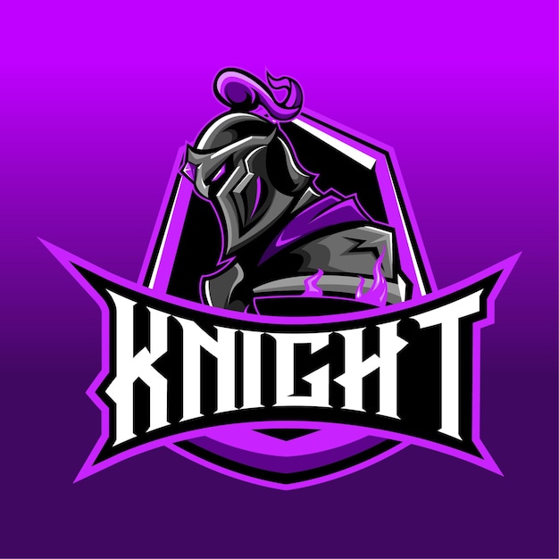 Knight esport logo mascotte vettore