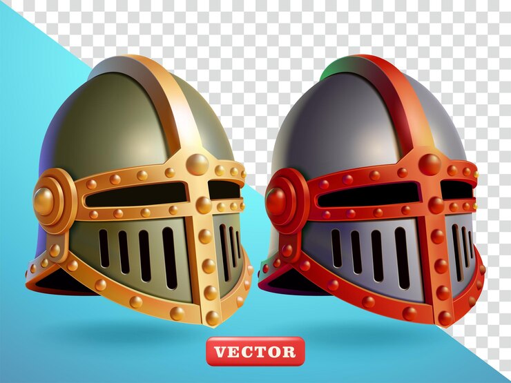 Вектор рыцарский шлем 3d-вектор подходит для элементов дизайна и видеоигр