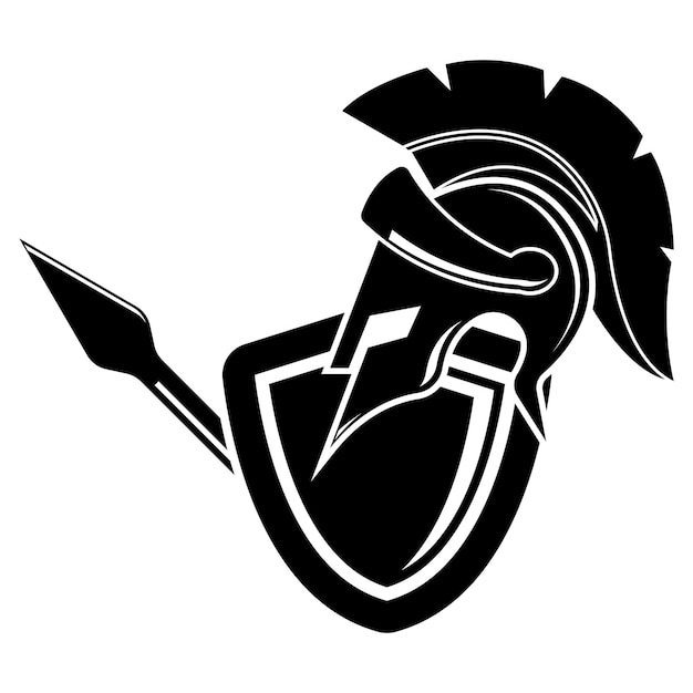 Knight helmet vector illustration for an icon symbol or logo knight flat logo gladiator