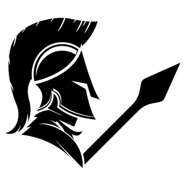 Knight helmet vector illustration for an icon symbol or logo knight flat logo gladiator