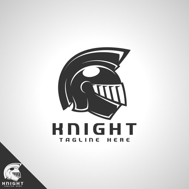 Vector knight logo knight warrior logo with silhouette style