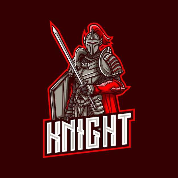 eSport 및 스포츠를위한 Knight 로고 마스코트