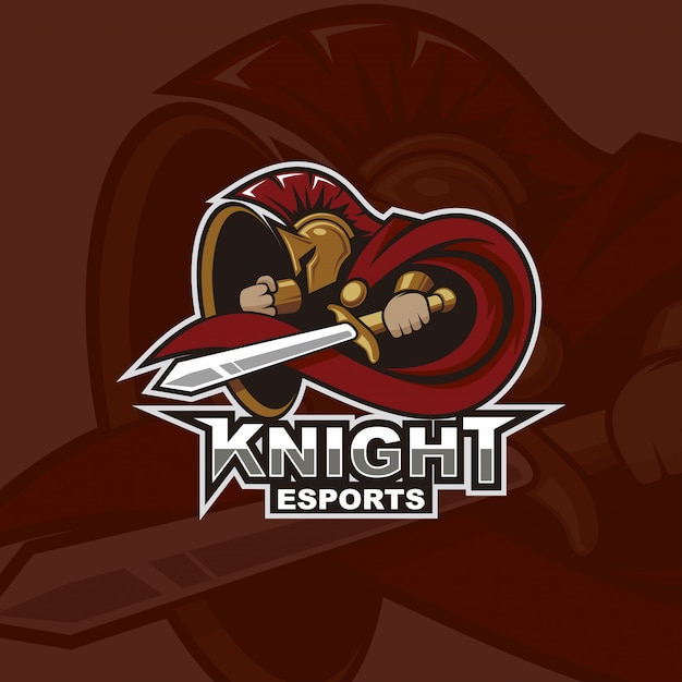 Logo di e-sport della mascotte del cavaliere