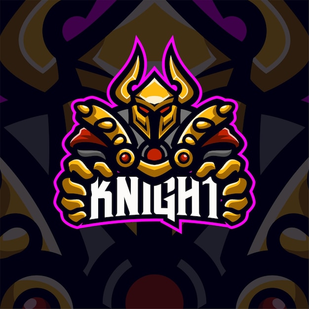 Knight masscot logo esport illustrazione vettore premium