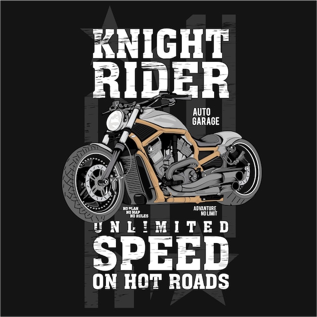 ナイトライダー、ビッグパワーエンジンモーターイラスト