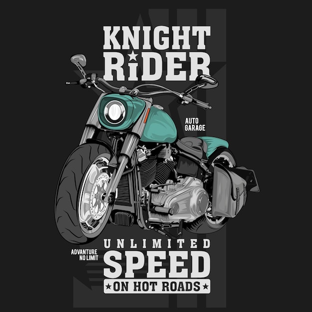 Vector knight rider, super motorbike illustration