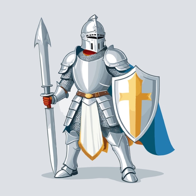 Vector knight in shining armor vector on white background