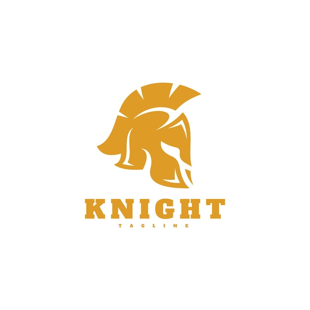 Knight Spartan Helm Hoofd Silhouet Pictogram Logo Ontwerp