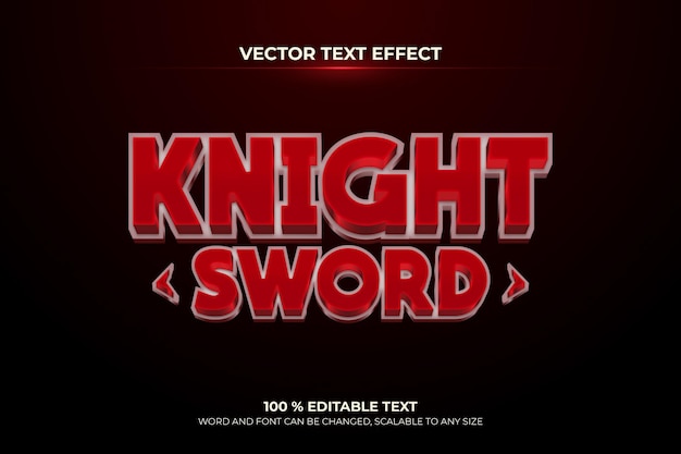 Knight sword editable 3d text effect dark red backround style