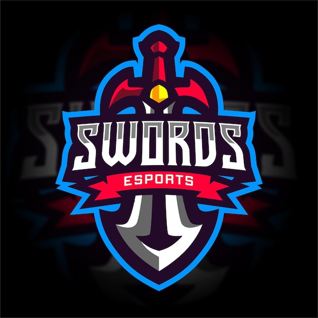 Logo di gioco di knight sword esport