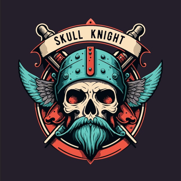 Knight templar crusaders skull head logo mascot vector illustration