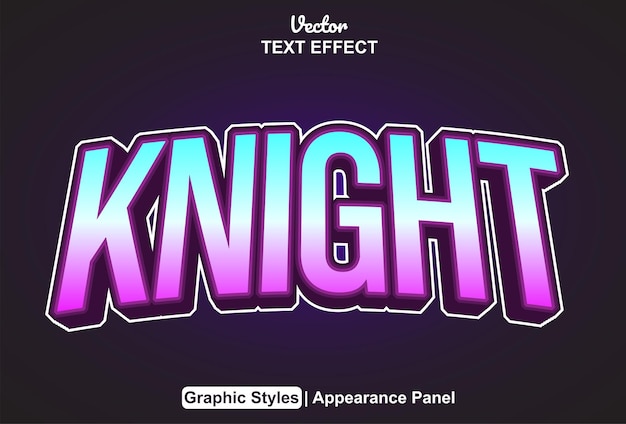 Knight text effect with graphic style and editable